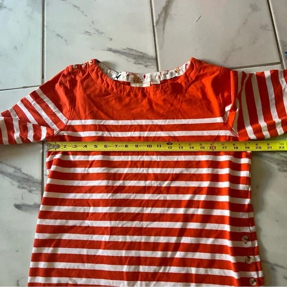 Maeve Orange and White Long Sleeve Tee - Picture 10 of 12